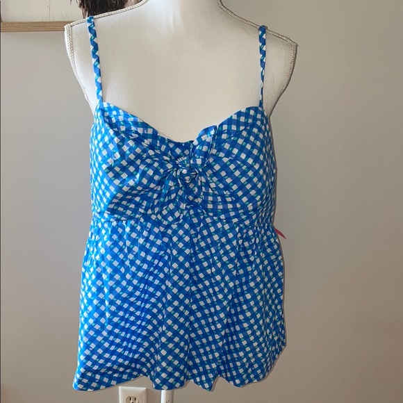 Lilly Pulitzer Blue and White Tie Front Camisole - Picture 1 of 8